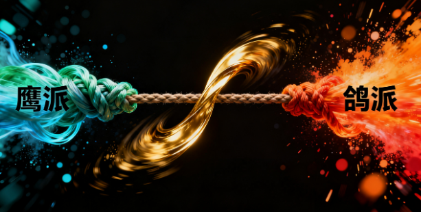 一句话交易日记：市场的拔河赛——一边是美联储官员的“鹰派”口风，另一边是经济裂缝与QT结束的“鸽派”现实。黄金在政策不确定性中寻找方向，波动率是唯一确定的事。